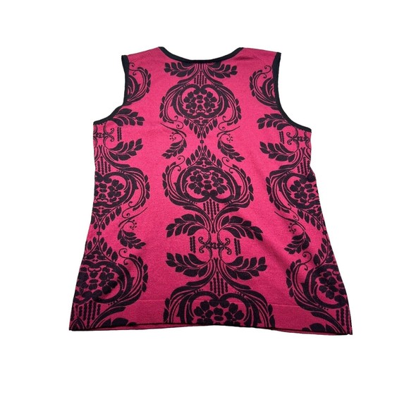 Pendleton Merino Wool Sweater Shirt Sleeveless Diamond Women’s Large Burgundy - Picture 2 of 6